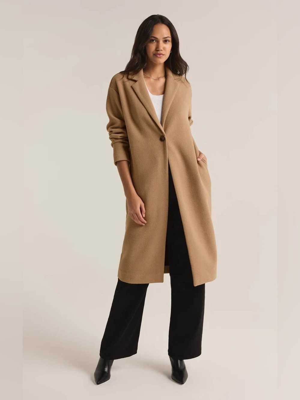Z Supply Camel Mason Coat single button long